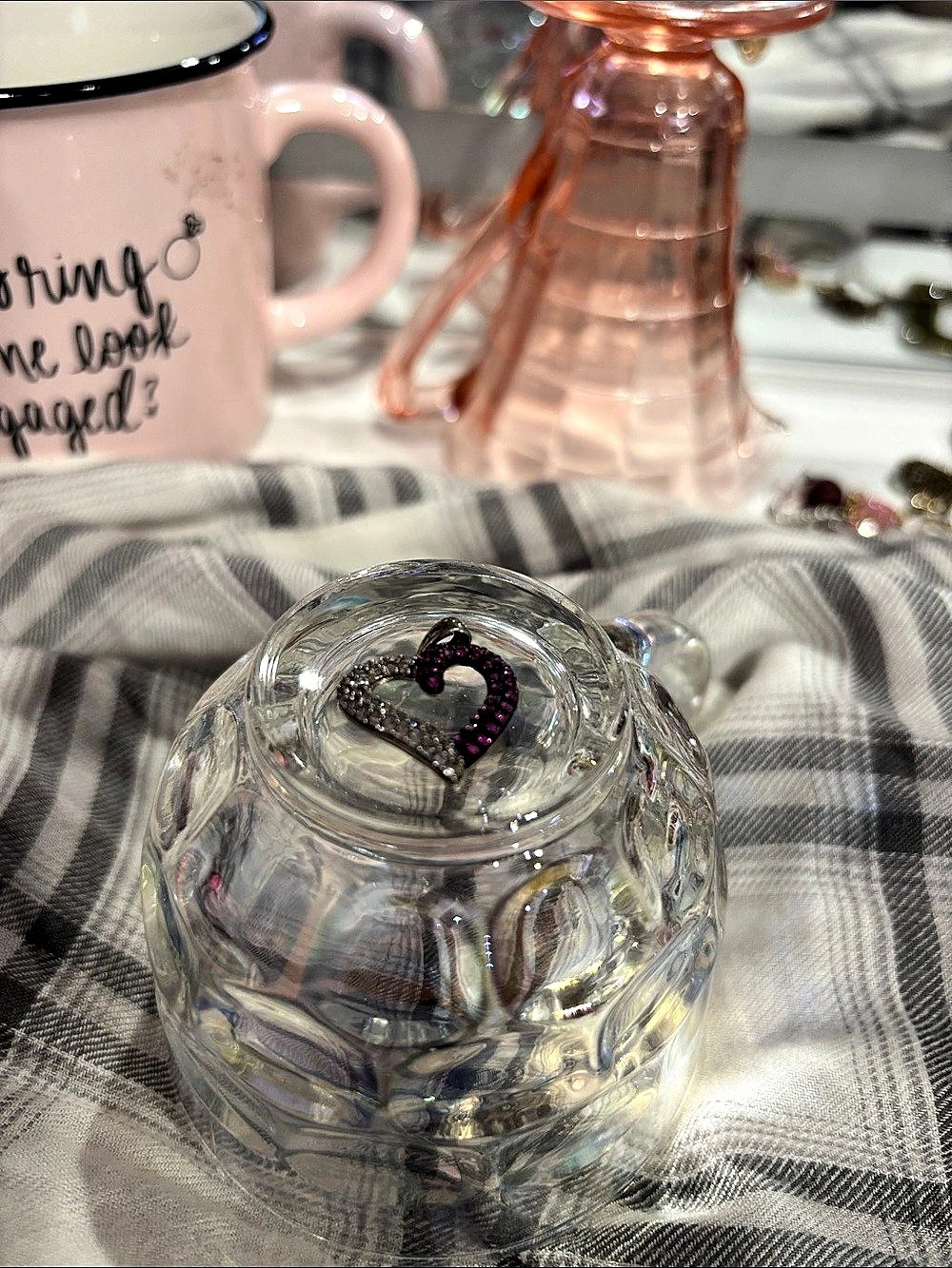 Heart pendant in Pink & Silver like new